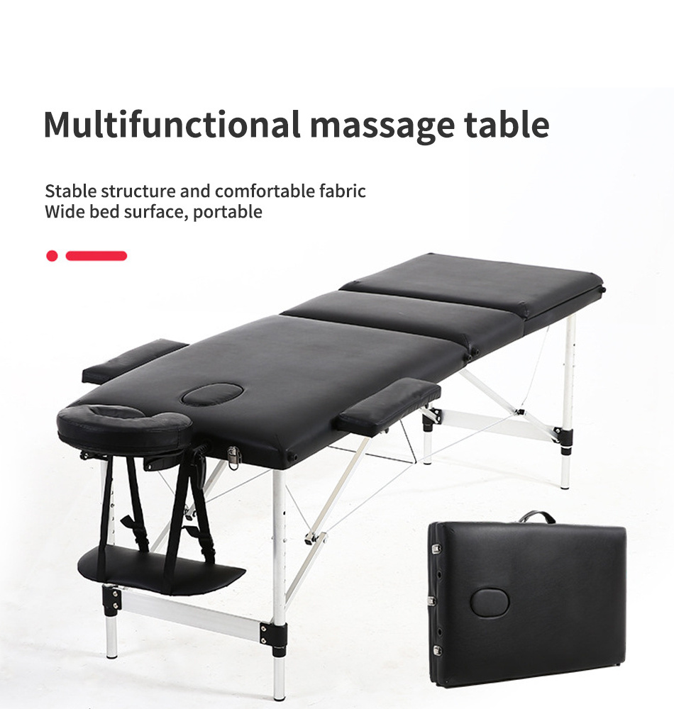 3 section Aluminum Metal Massage tables&beds beauty salon massage table spa bed folding table facial portable massage bed