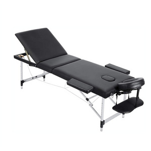 3 section Aluminum Metal Massage tables&beds beauty salon massage table spa bed folding table facial portable massage bed