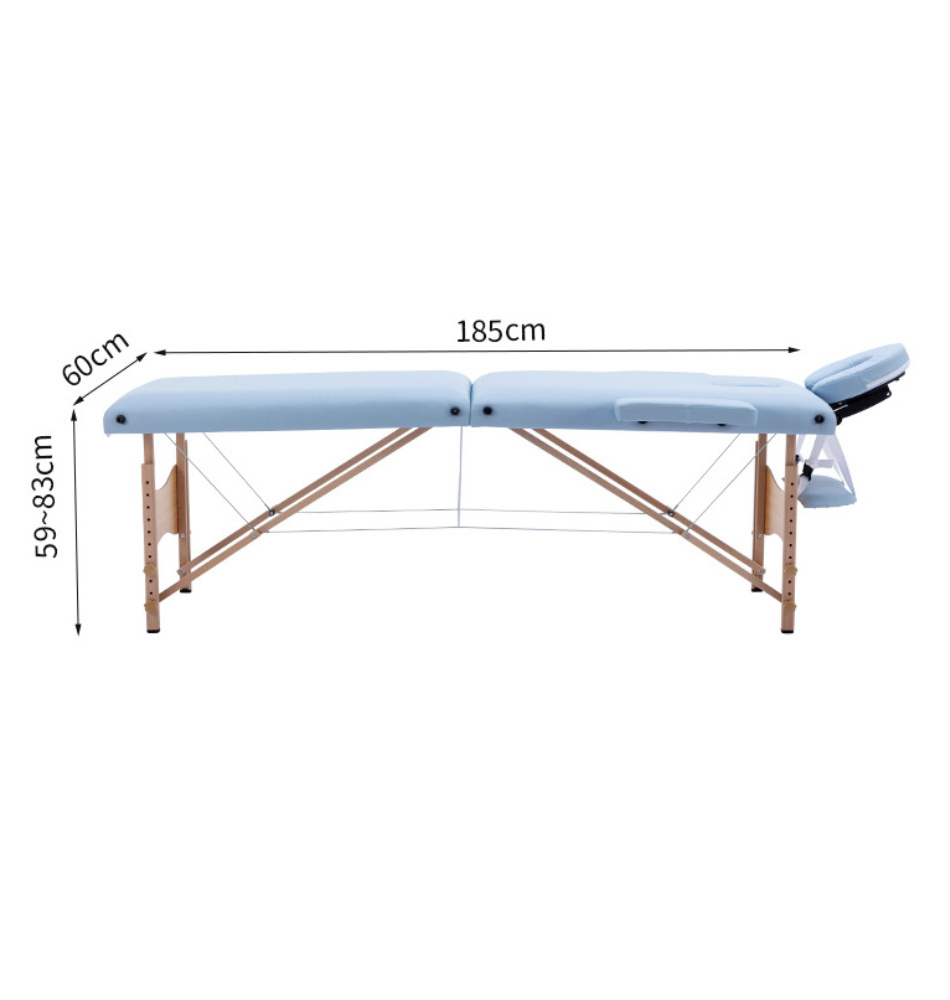 S.W 2 Sections Durable Wooden bed massage spa portable massage table with face hole