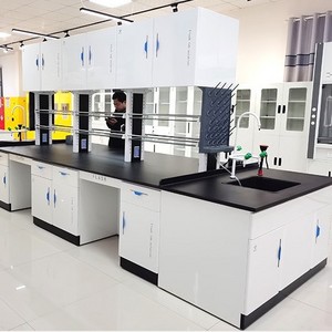 Anti- acid Epoxy Resin Work Top Dual power Supply Stainless Steel Lab Cabinets and benches