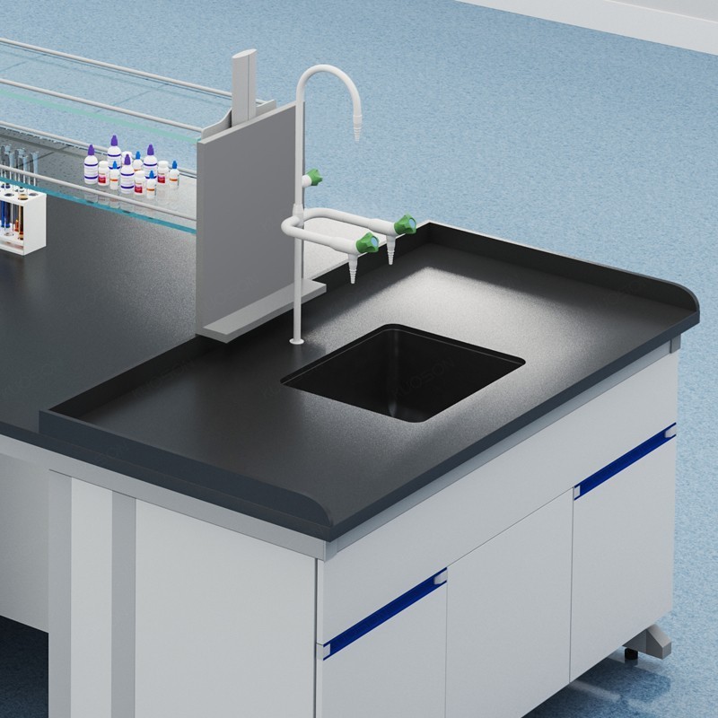 Anti Chemicals Microbiology Research Analysis Clinical Chemistry Laboratory Ceramic Lab Work Table With PP Sink And Faucet