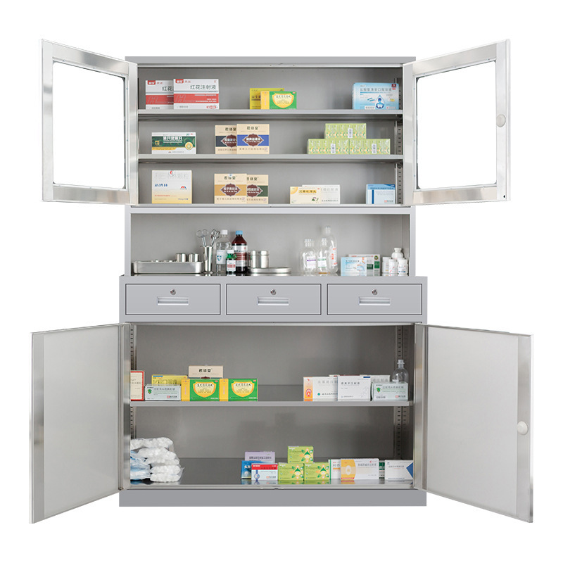 Hospital Pharma Dental Medicine Storage Cabinet Medicine Cupboard 2-door Instrument Cabinet