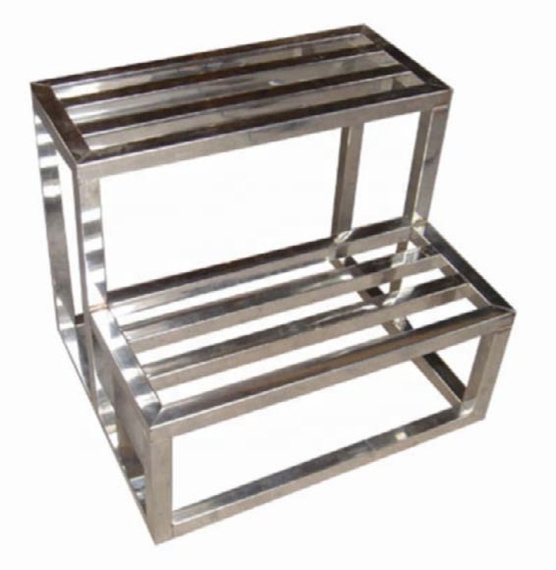 New Arrival Stainless Steel Steps Warehouse Rolling Mobile Platform SUS 201/304 Ladder