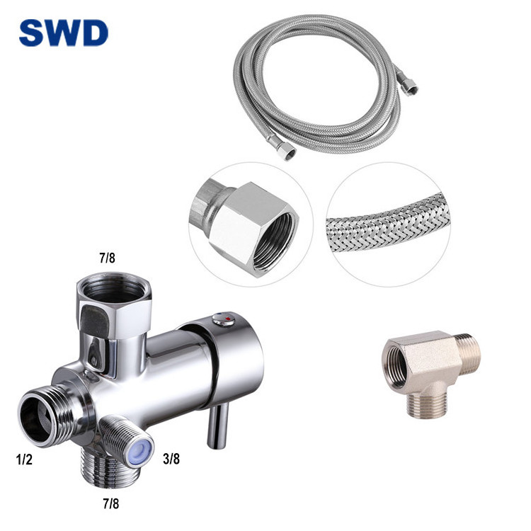 Auto Fresh Water Angel Valve Flow Control Valve Shower Room Brass 3 - 4 way angle Mixer Shower Valve Diverter