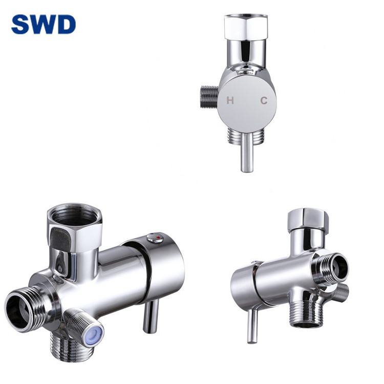 Auto Fresh Water Angel Valve Flow Control Valve Shower Room Brass 3 - 4 way angle Mixer Shower Valve Diverter