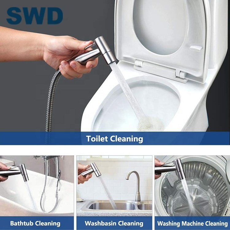 China Handheld Portable Shattaf Stainless Steel Toilet Bidet Sprayer