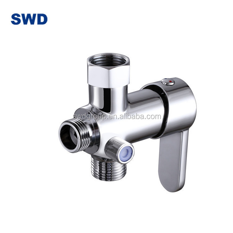 Bathroom T-Adapter Splitter Zinc Brass Body Hand Shower Head Bidet Sprayer Shut-Off Water Flow Control Faucet shower Valve