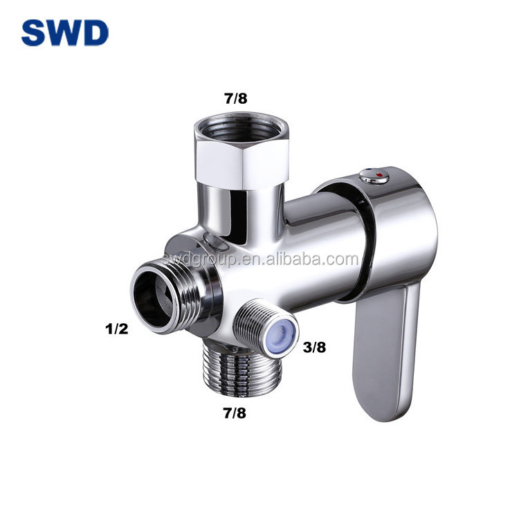 Bathroom T-Adapter Splitter Zinc Brass Body Hand Shower Head Bidet Sprayer Shut-Off Water Flow Control Faucet shower Valve