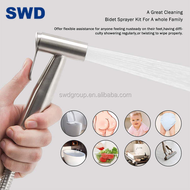 Profession Factory Handheld Stainless Steel Brass Bidet Shower Toilet Muslim Toilet Of Portable Bidet Shattaf