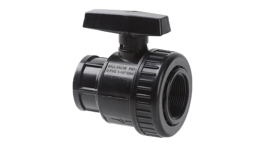 Hot Sell 4 inch PVC Irrigation Black Single Union Thread ball valve