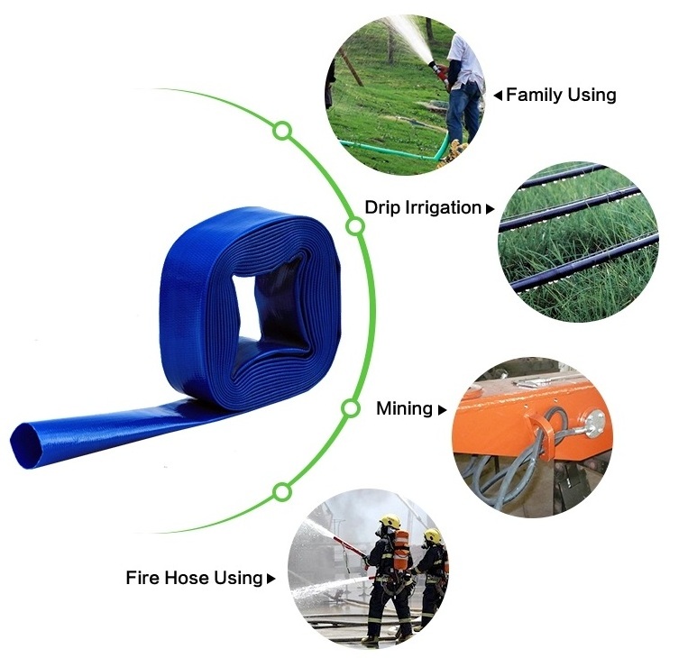 Large Diameter Colorful Agriculture Irrigation PVC Pipe Flexible Lay Flat Water Hose Tubes