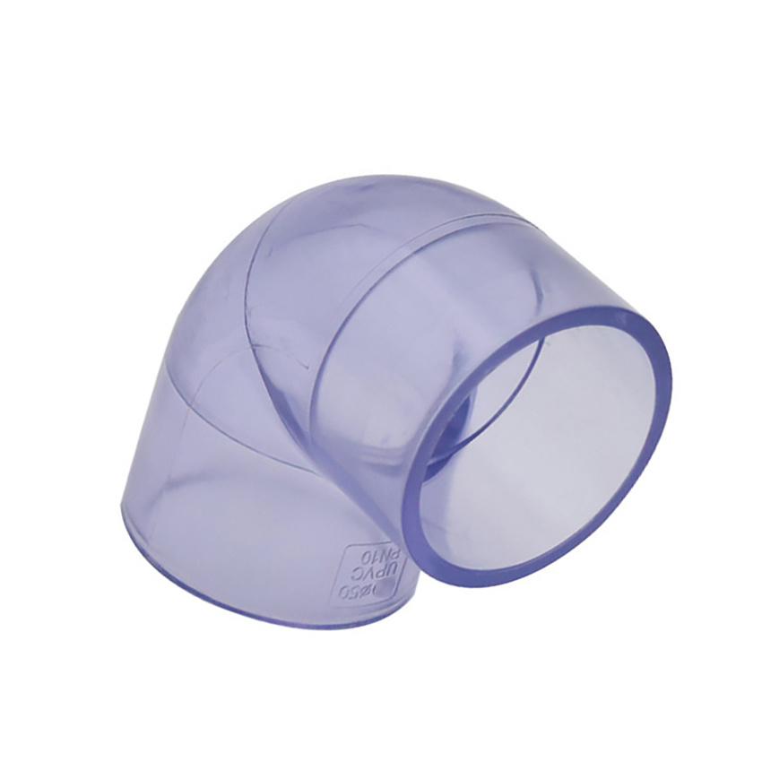 Socket Thread DN15 to DN100 90 degree Clear Transparent UPVC PVC Elbow pipe fitting