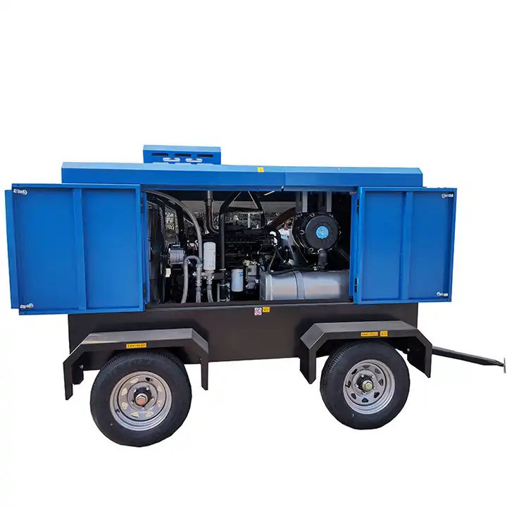 Mobile towable air compressor Diesel air compressor for drilling rig and mining air compressors