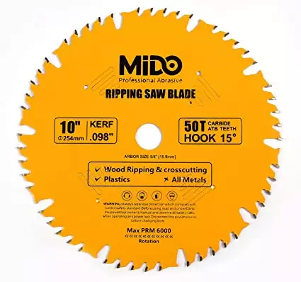 High Precision Abrasive Saw Blade 10 Inch Miter Saw Blades 50-Teeth Crosscutting Ripping  Carbide Cutting Saw Blades for Table