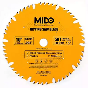 High Precision Abrasive Saw Blade 10 Inch Miter Saw Blades 50-Teeth Crosscutting Ripping  Carbide Cutting Saw Blades for Table