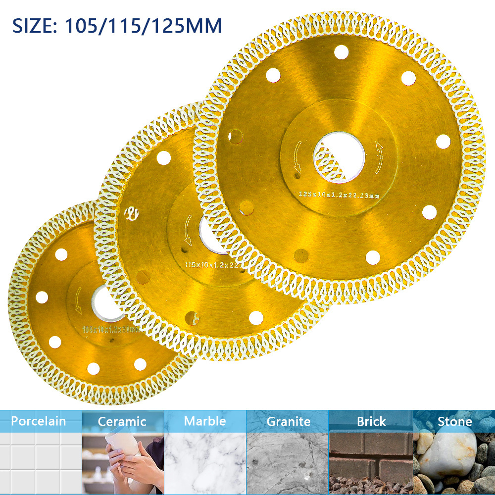 SATC diatool 105/115/ 125mm Hot Pressed Super Thin Turbo Diamond Cutting Disc Saw Blade For Granite Ceramic Tile Marble