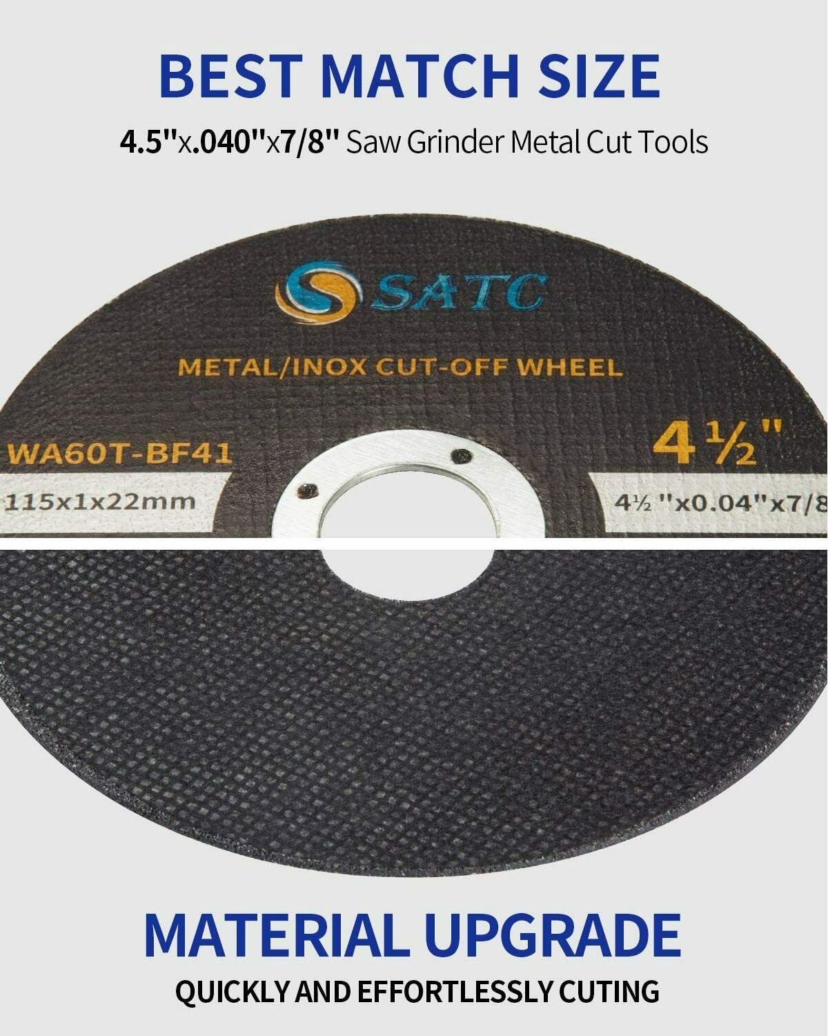 SATC 25Pack Cut Off Wheels 4-1/2 Metal Stainless Steel Cutting Disc for Angle Grinder