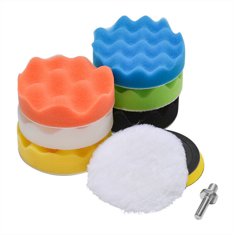 8-Piece 5-Inch Car Foam Buffing Polishing Pads Drill Waxing Wool Buffer Wheel Kit Essential for Polishing Pads