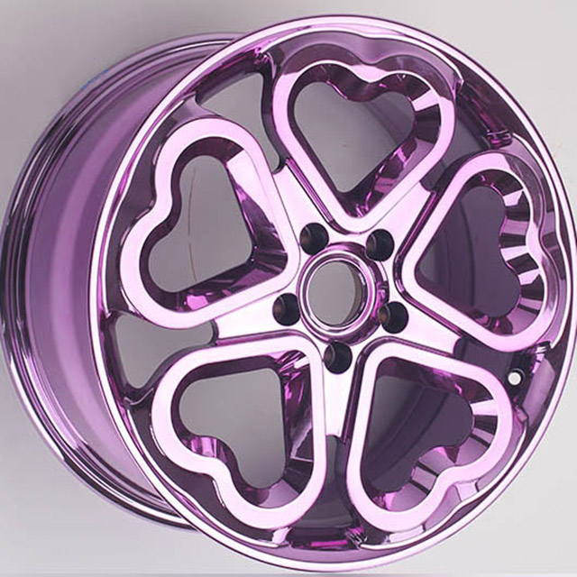 Pink purple heart shape passenger car wheels 16 inch 18 19 20 inch forged alloy wheel rims 4x100 5X114.3 5X112