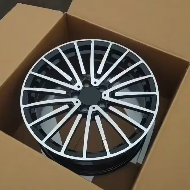 Black alloy deep concave dish two piece forged wheels 20 5x108 5x112 rims 15 inch 4 holes passenger car wheels