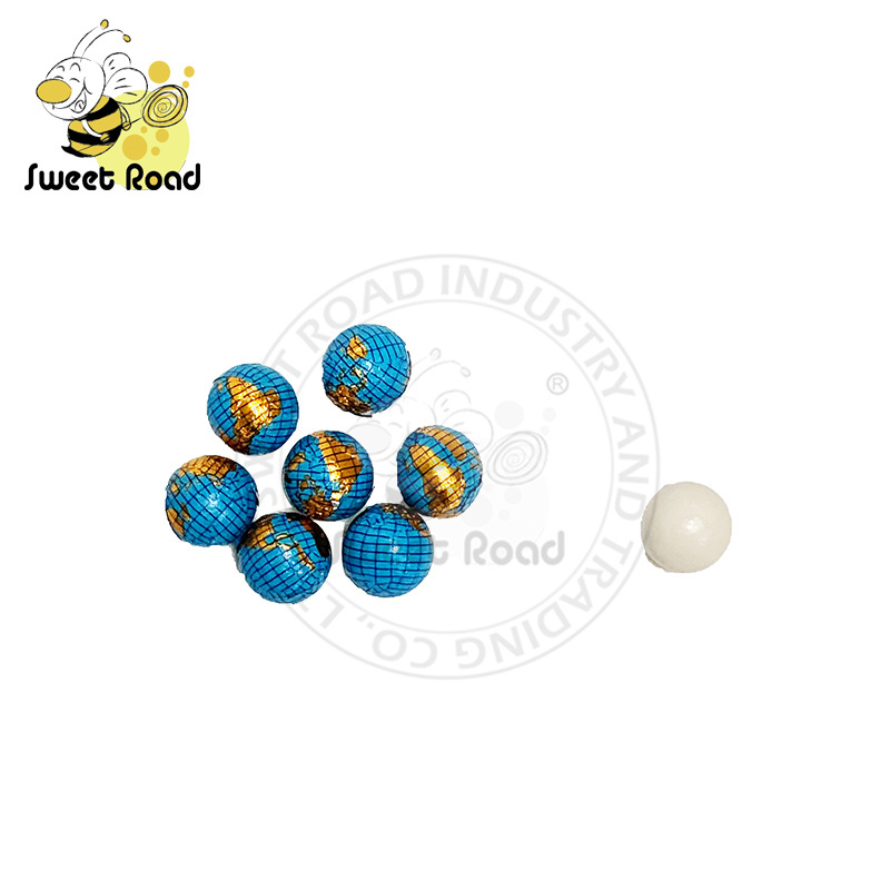 Chinese  Plastic Bottle Earth Balls Shaped Gold Coin Chocolate Candy