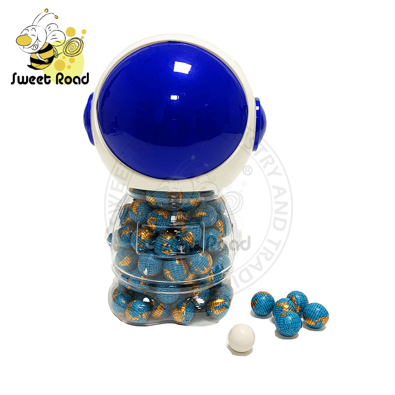 Chinese  Plastic Bottle Earth Balls Shaped Gold Coin Chocolate Candy