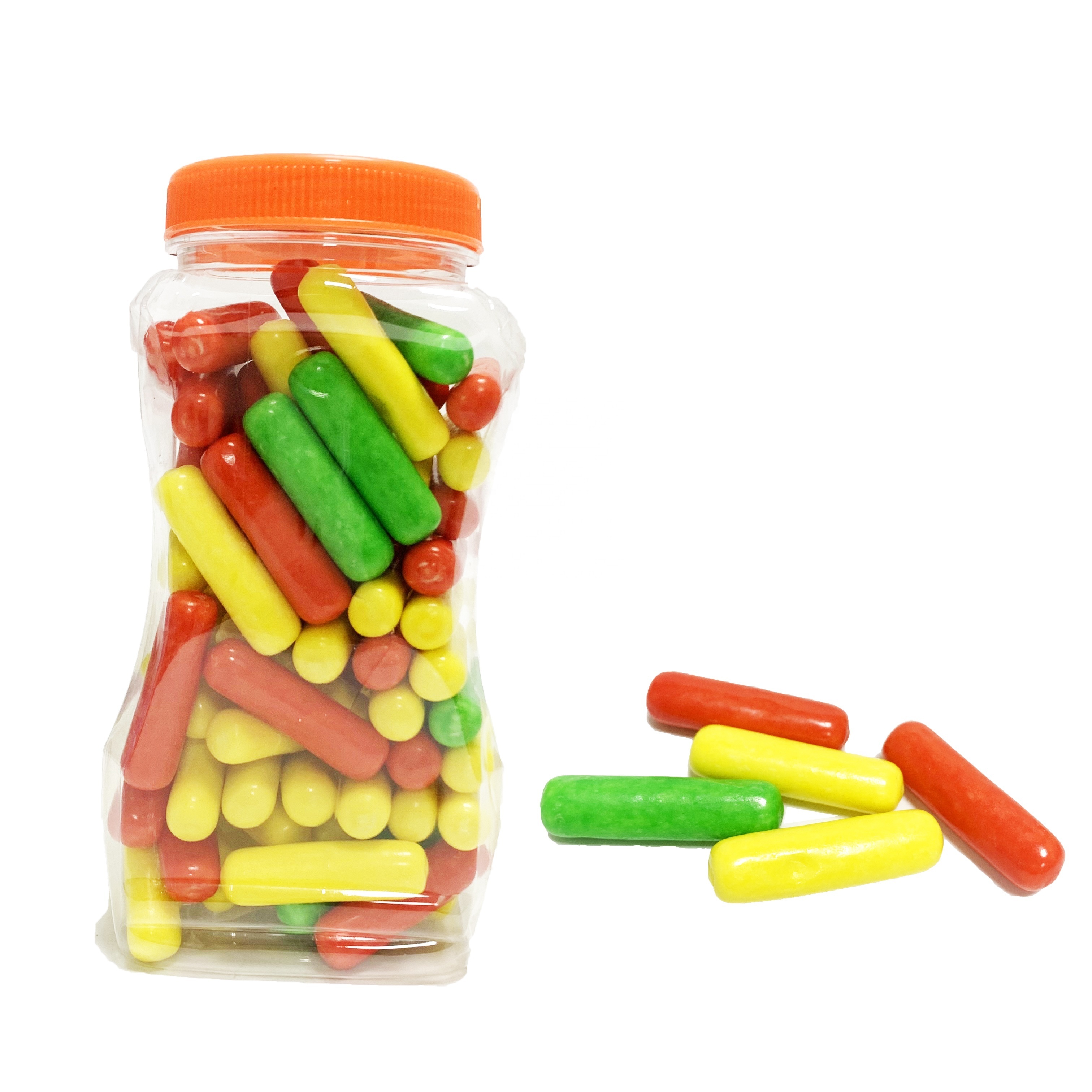 Colorful chalk bubble gum in bottle halal candy bubble gum