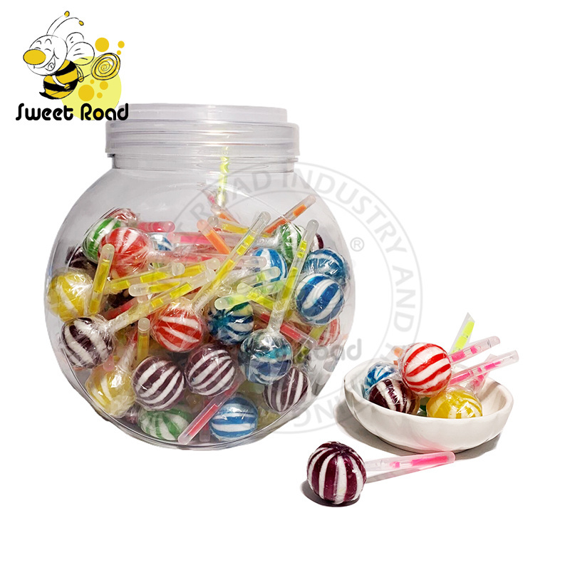 Fast Food Lollipops Round Shape Glow Stick Fluorescent Lollipop