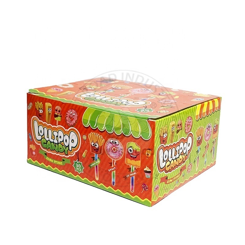 Halal Fruit Flavored 3 In 1 Lolly Light Glow Stick Lollipop Hard Candy Glow Stick Lollipop