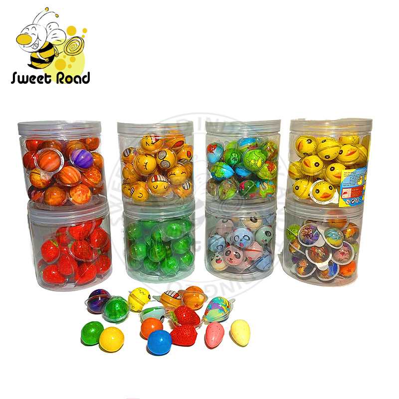 Custom Size Wholesale Fruity Eye Shaped Bubble Gum Jam Filling Halal Bulk Ball Bubble Gum