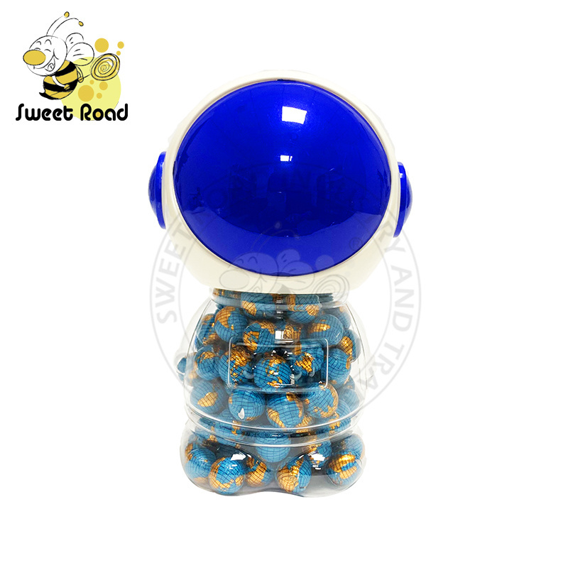 Chinese  Plastic Bottle Earth Balls Shaped Gold Coin Chocolate Candy