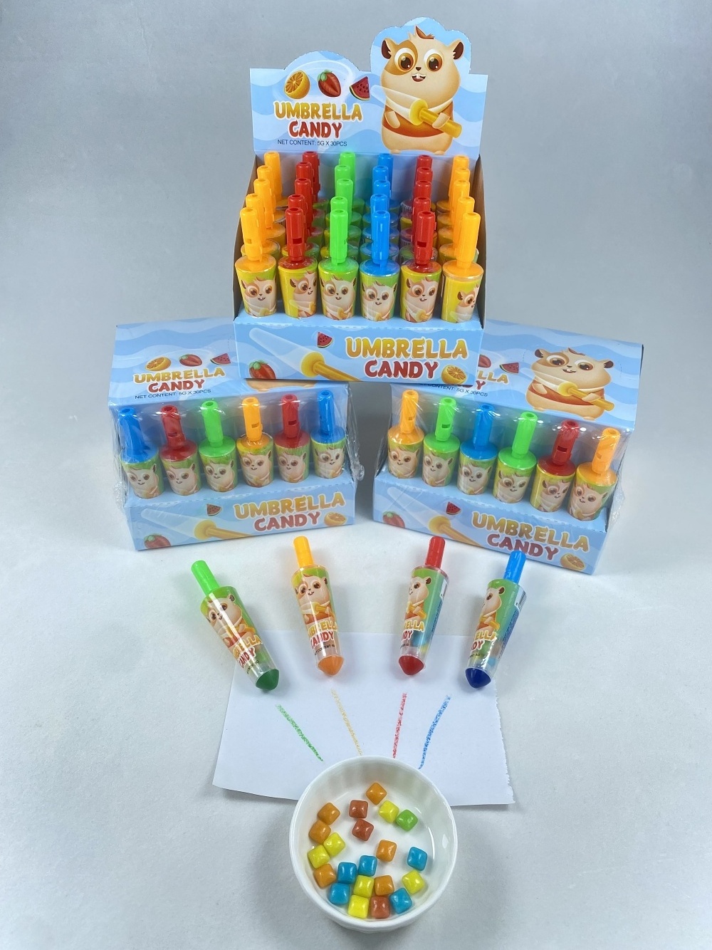 New Design Umbrellas Shape Candy Confectionery Candy Manufacturer Delicious Funny Toy Candy Wholesale