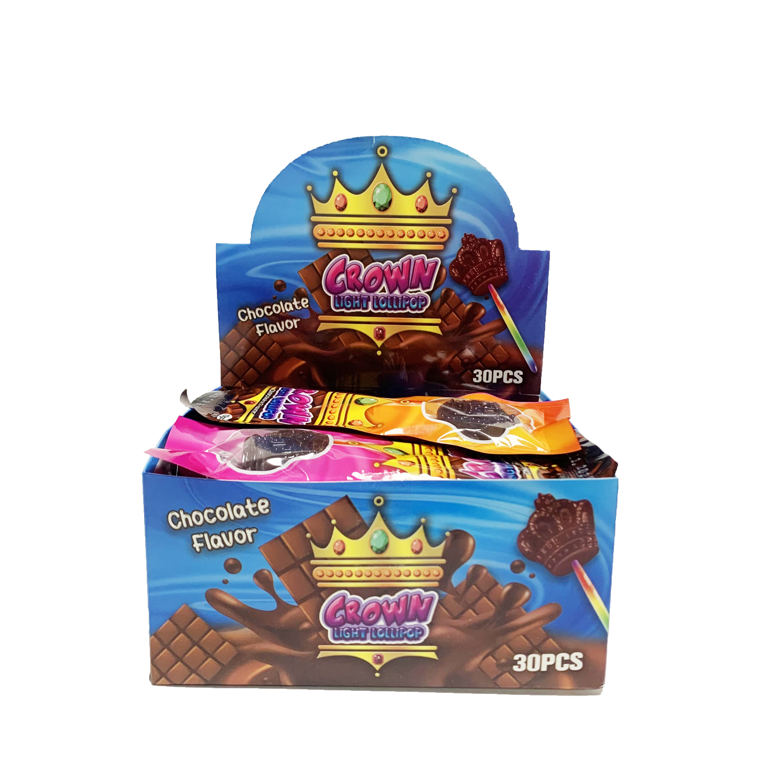 Chocolate flavor crown light lollipop chocolate lollipop crown lollipop