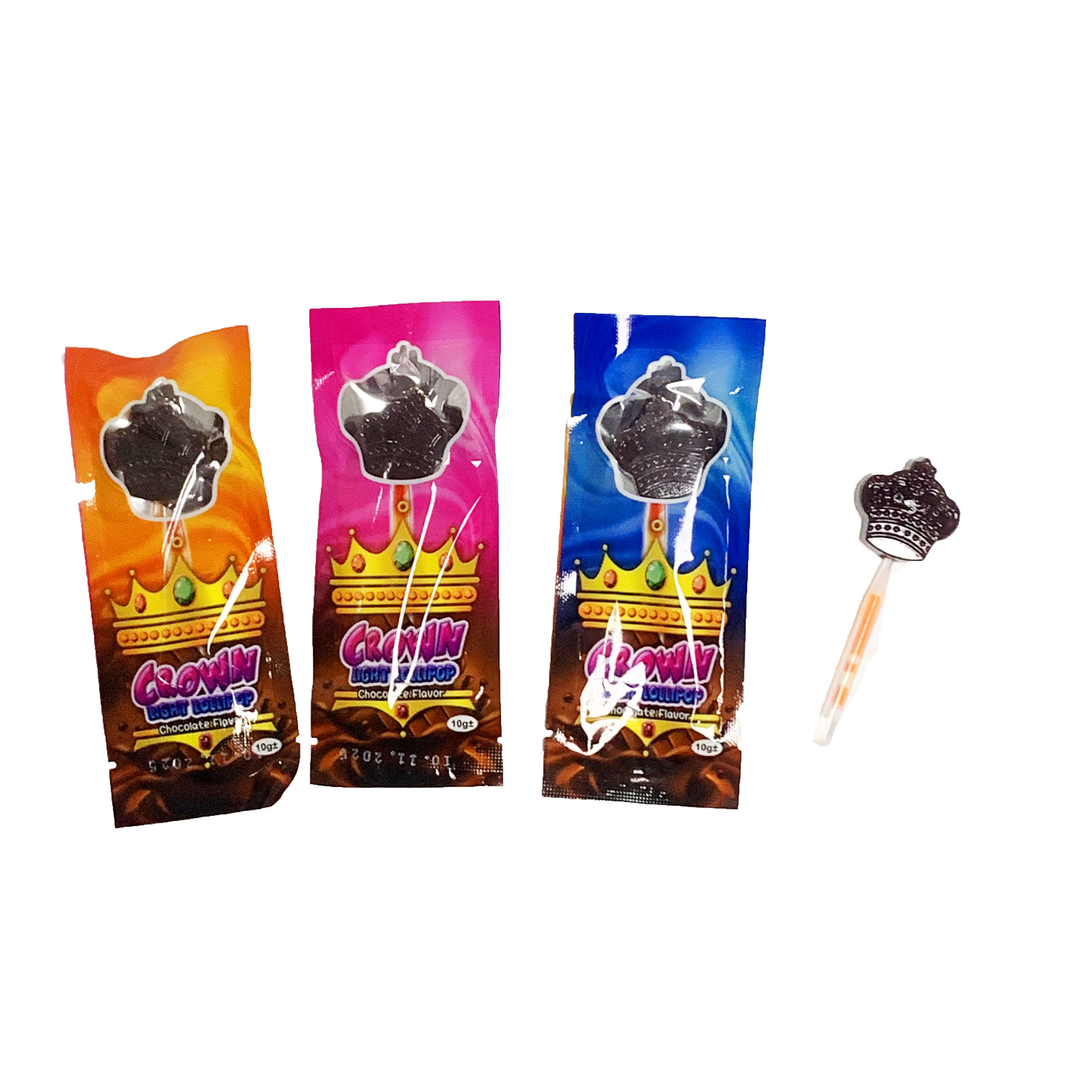 Chocolate flavor crown light lollipop chocolate lollipop crown lollipop