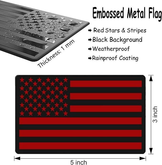 Custom 3D Metal American Flag Emblem Decal And Red Black American Flag Decal  For Cars Trucks Laptop Wall Decal Sticker