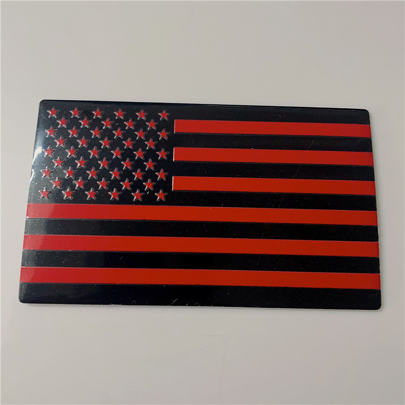 Custom 3D Metal American Flag Emblem Decal And Red Black American Flag Decal  For Cars Trucks Laptop Wall Decal Sticker