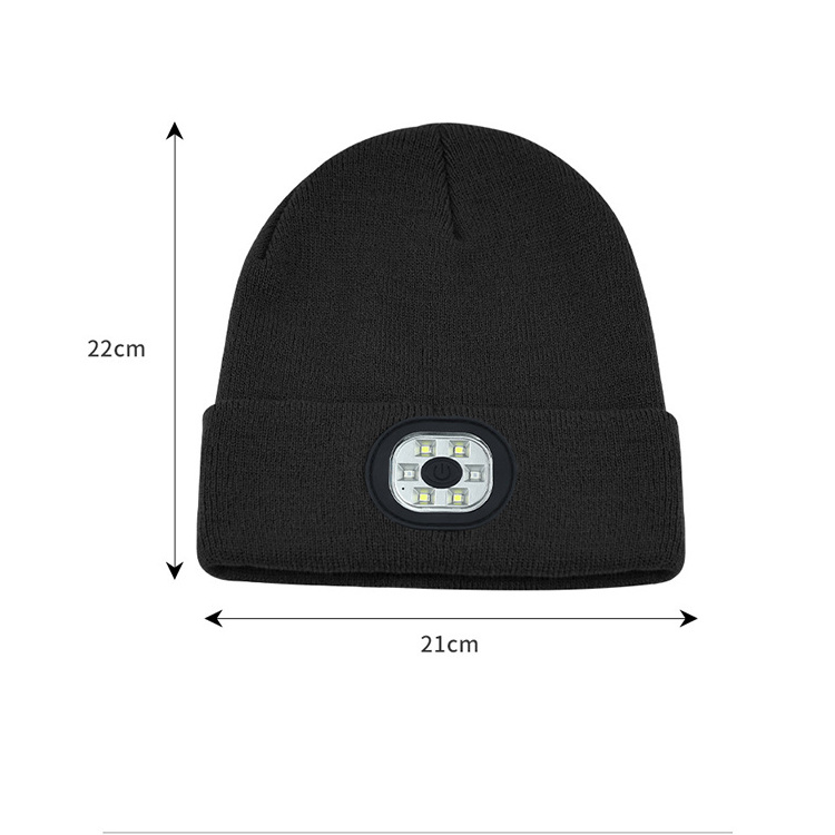 Shipping Fast USB Rechargeable LED Beanie Hands Free Headlamp Unisex Cap Winter Knitted Night Lighted Hat Flashlight Women Men G