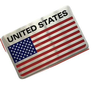 custom USA Flag Metal Sticker US Flag Car Sticker Car Decoration Leaf Plate Car Body Aluminum Sticker