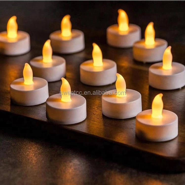 Christmas wholesales rechargeable mini electric dimmable flicker tealight led flameless wax candle light led candle