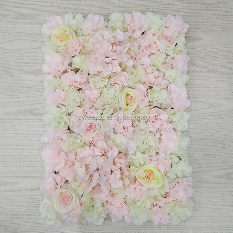 Wholesale wedding flower wall backdrop artificial flower wall panel pink rose roll up flower wall for sale