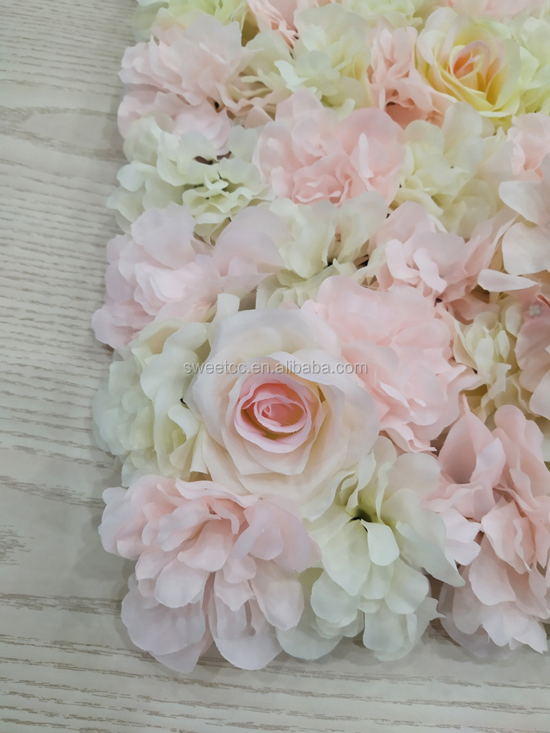 Wholesale wedding flower wall backdrop artificial flower wall panel pink rose roll up flower wall for sale