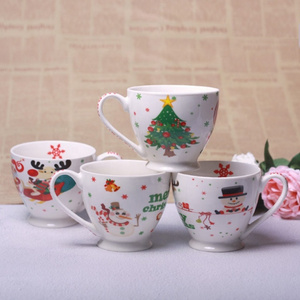 Li ling wholesale new bone china stoneware porcelain custom logo coffee cups ceramic Christmas mug