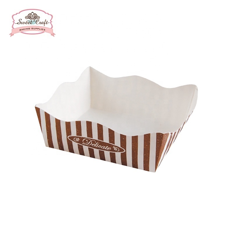 High temperature oil proof Heat resistant homemade paper square muffin baking cups Square cupcake linings