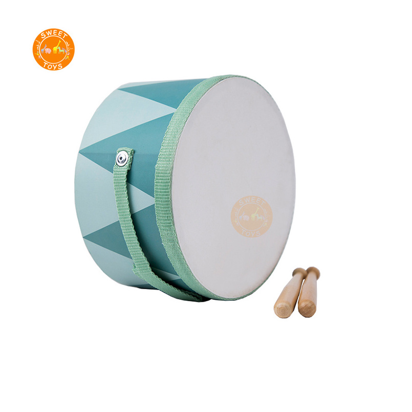 Wooden montessori music educational instrument drum toy set for kids