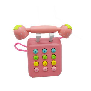 Japan's Mother Garden strawberry series wooden antique telephone toys children educational toys