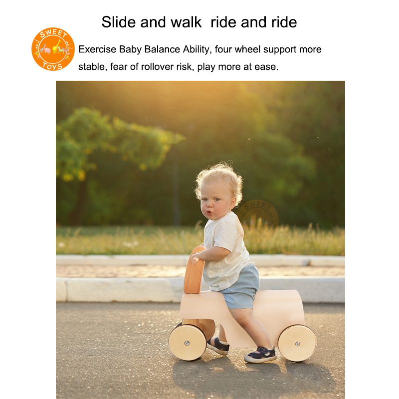 High quality wooden children power-assisted balance car twisting car without pedal walker for baby