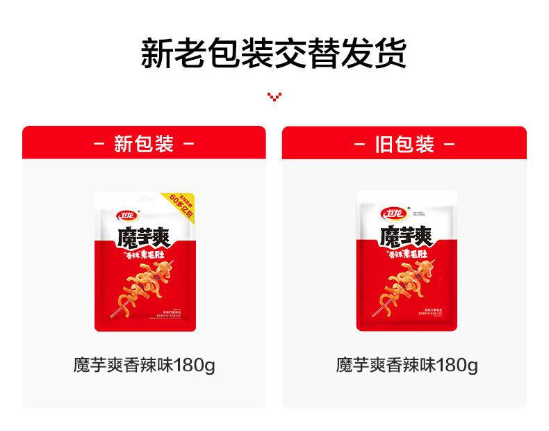 Chinese Weilong snacks Wholesale spicy snacks konjac food  delicious snacks1360g/box Chinese New Year Goods KONJAC SHUAG  nice