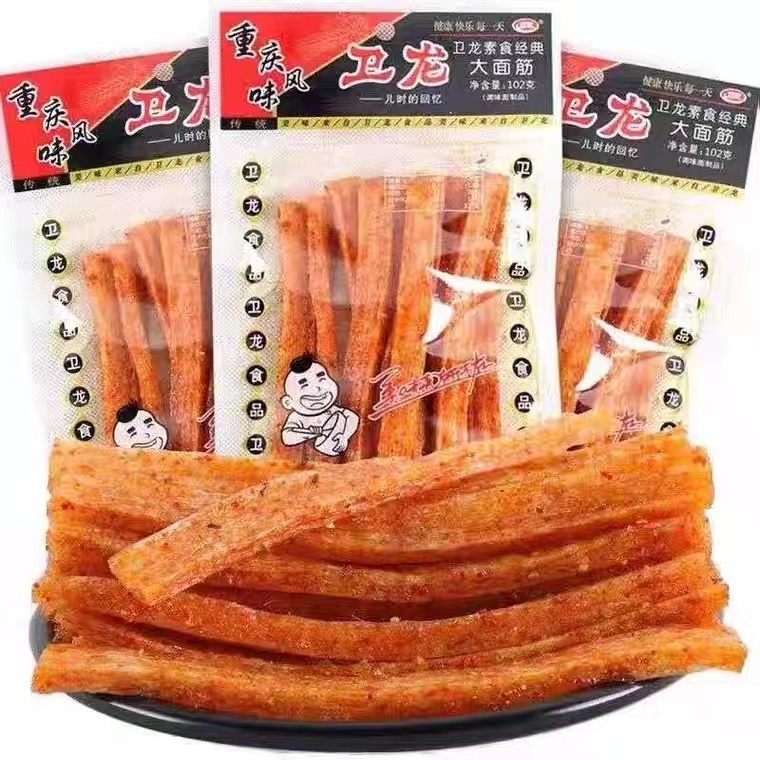 Export package Delicious Chinese spicy snacks food popular spicy gluten Latiao Spring Festival 102g*90bag/box