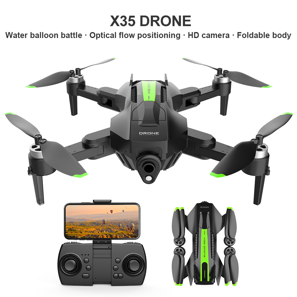 kids beginner drone with camera 4k dual optical flow 100m phone control drone hd aerial fpv drone gel ball launcher toy