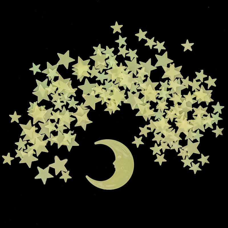 200pcs stars with 1 pcs moon glow wall stickers   stars glow in the dark 201pcs in one3d stars glow in the dark wall stickers